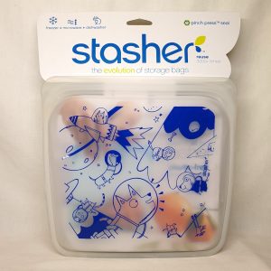 Stasher silikonpose Sandwich Space Animals 450 ml - Forside