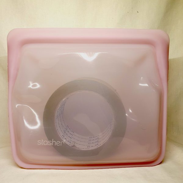 Stasher silikonpose stand up rosa quartz 1.6 liter - Med rulle tape i